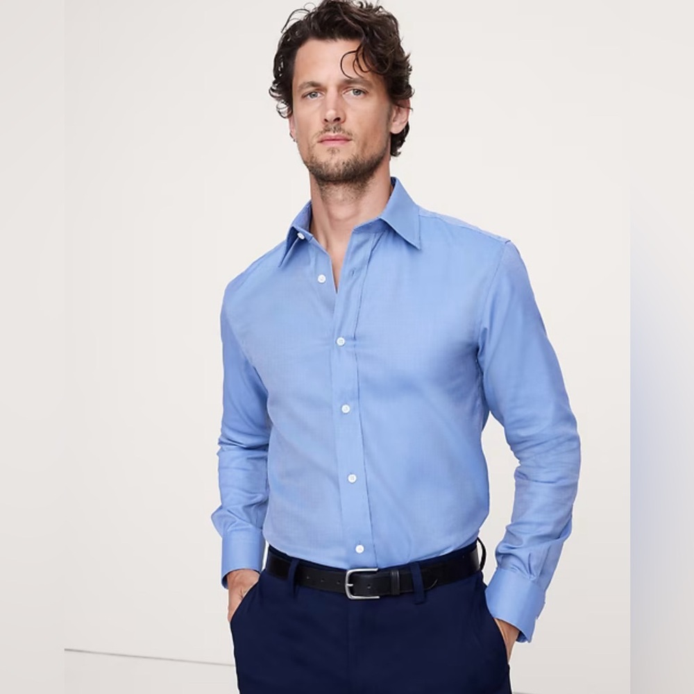 NEW Banana Republic SLIM-FIT WRINKLE-RESISTANT DRESS SHIRT - XL Tall